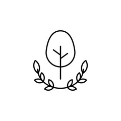 ecology, earth day, tree, wreath icon. Element of mother earth day icon. Thin line icon for website design and development, app development. Premium icon
