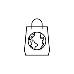 ecology, earth day, shopping bag, globe icon. Element of mother earth day icon. Thin line icon for website design and development, app development. Premium icon