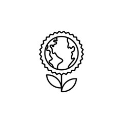 ecology, earth day, flower, globe icon. Element of mother earth day icon. Thin line icon for website design and development, app development. Premium icon