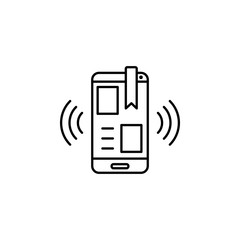 Alerting, urgency, smartphone icon. Element of social addict icon. Thin line icon for website design and development, app development. Premium icon