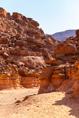 Coloured Canyon is a rock formation on Sinai peninsula. Sights of Nuweiba, Egypt.