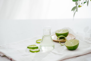 Citrus oil lemon natural over bright background