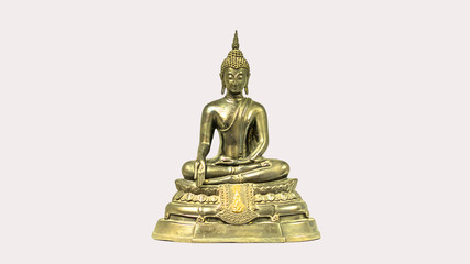 Golden buddha, white background