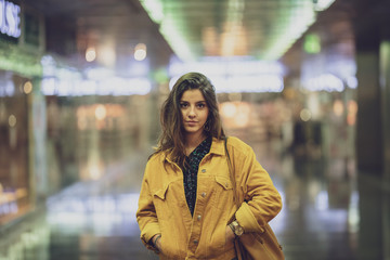 portrait of young woman in the city