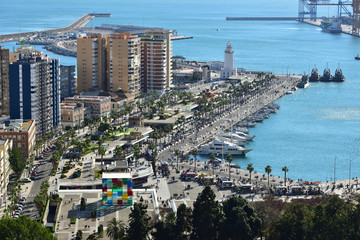Malaga port - obrazy, fototapety, plakaty