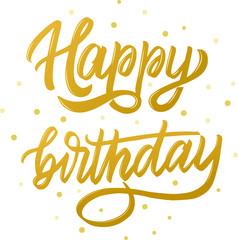 Happy birthday card, phrase, isolated