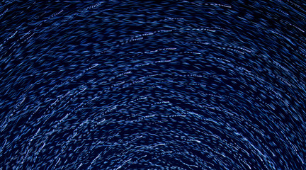 Blue lights in motion at night as an abstract background