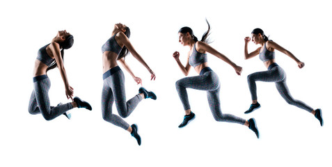 Concept endurance strength persistence sport. Full length full size portrait she her beautiful...