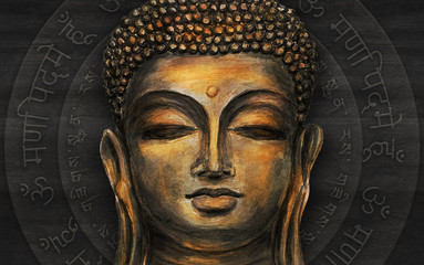 Tête de Bouddha souriant