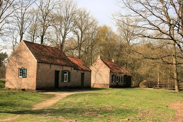 Obraz premium old farmhouses in Bokrijk, Belgium