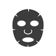 Fototapeta premium Facial mask flat icon on background. Cosmetology, for the face . Vector in flat style