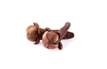 Dry cloves spice isolated on white background