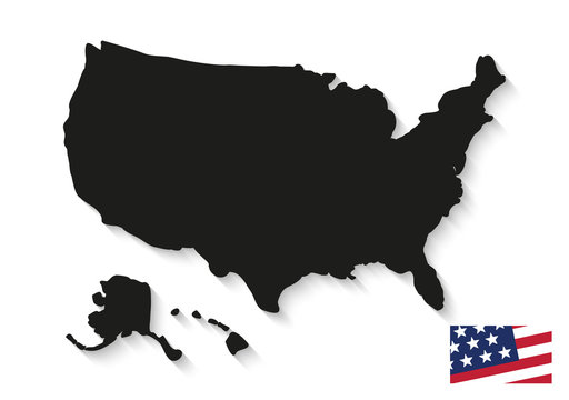 USA map isolated on white vector illustration concept image icon