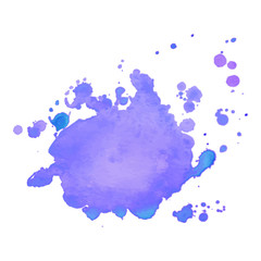 Abstract isolated colorful vector watercolor splash.