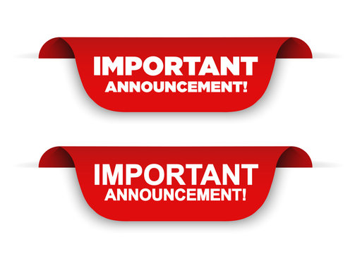 Banner Important Announcement. Vector Ribbon Banner