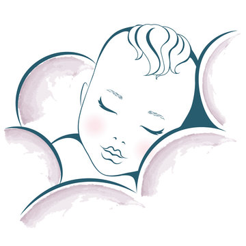 Baby dream. Sweet Sleeping child vector design