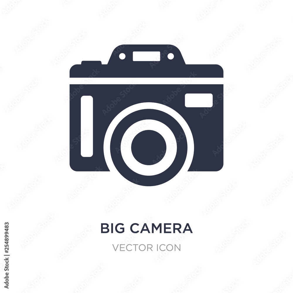 Poster big camera icon on white background. simple element illustration from hardware concept.