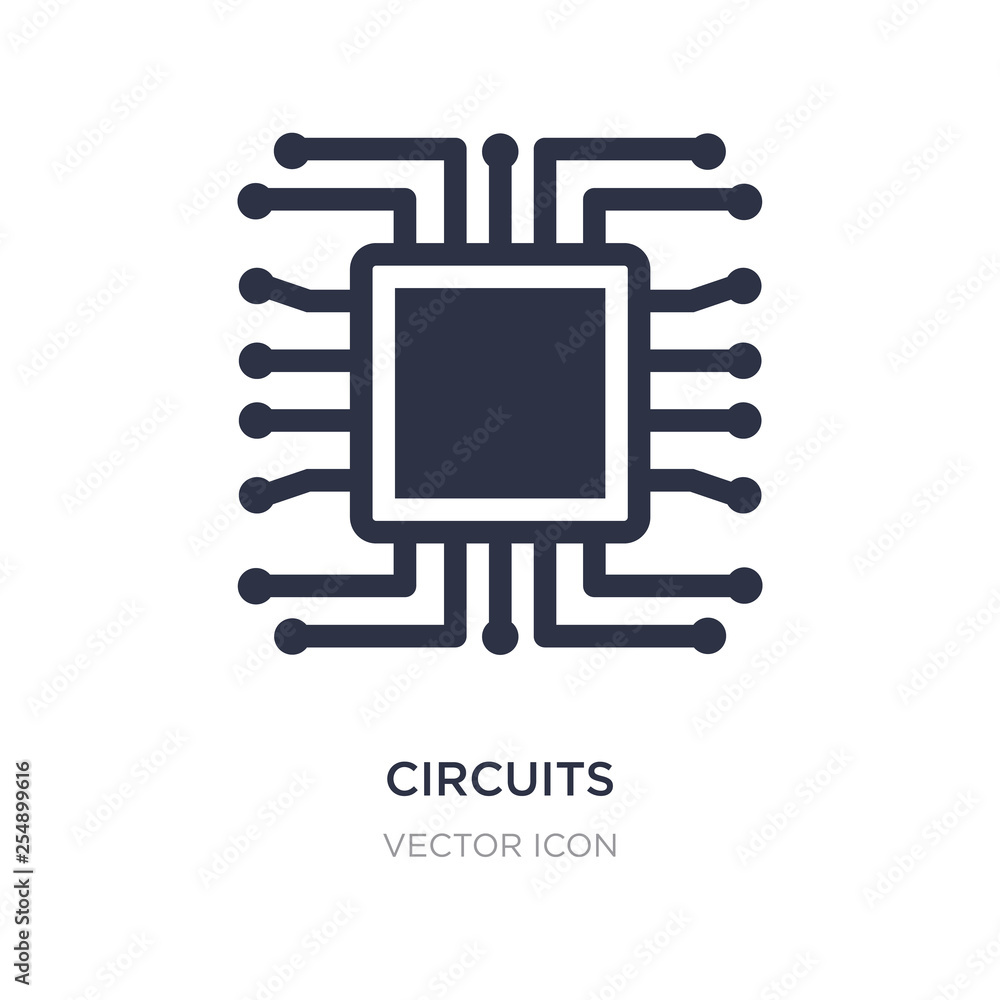 Poster circuits icon on white background. simple element illustration from hardware concept.