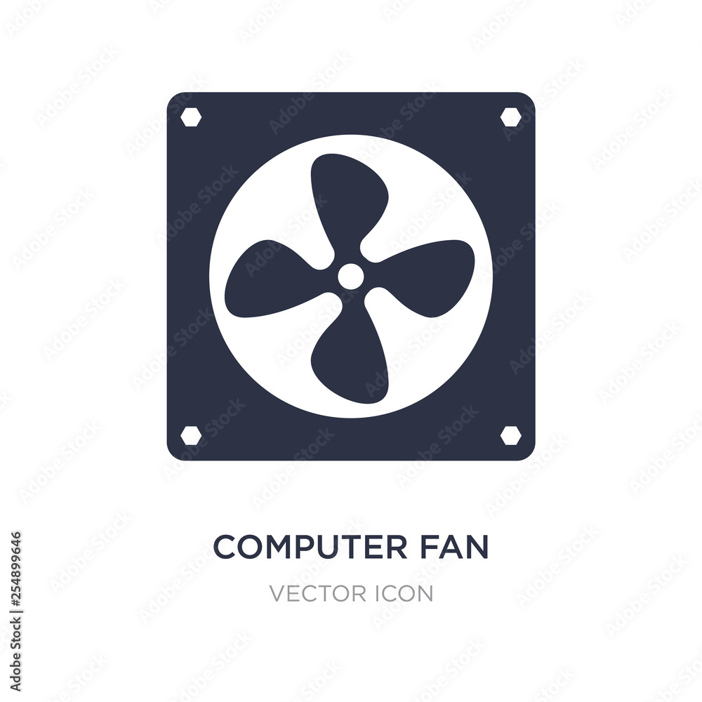 Poster computer fan icon on white background. simple element illustration from hardware concept.