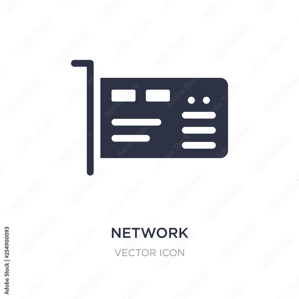 Poster network interface card icon on white background. simple element illustration from hardware concept.