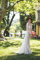 bride in the park