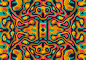 3D Fabulous seamless abstract pattern. Paper art style. Design layout for business presentations, flyers, posters, prints, decoration, cards, brochure cover. Paper cut background. Abstract realistic p
