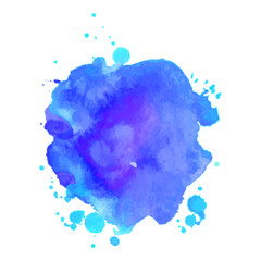 Abstract isolated colorful vector watercolor splash.