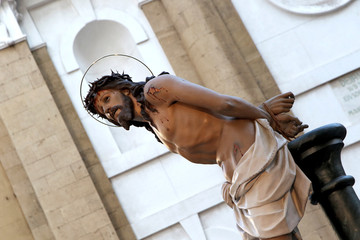 Taranto - Holy Week Rites - Procession of Mysteries: the Christ at the Column
