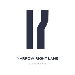 narrow right lane icon on white background. Simple element illustration from Maps and Flags concept.