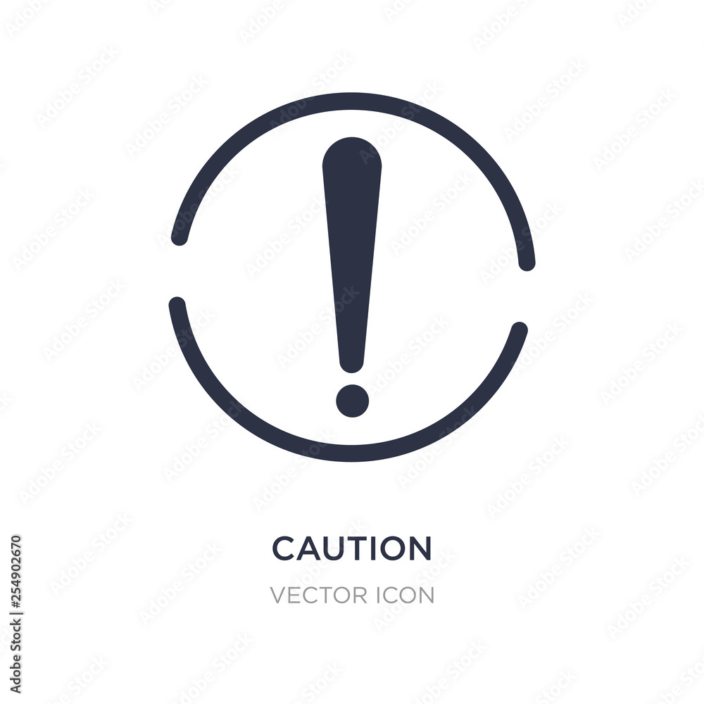 Aufkleber caution icon on white background. simple element illustration from maps and flags concept.