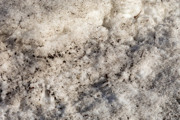 Dirty snow in spring