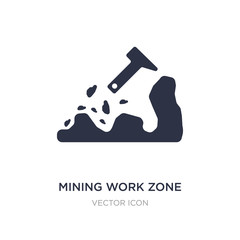 mining work zone icon on white background. Simple element illustration from Maps and Flags concept.