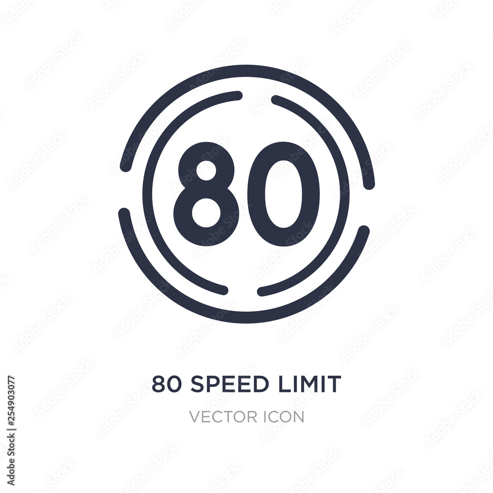 Poster 80 speed limit icon on white background. simple element illustration from maps and flags concept.