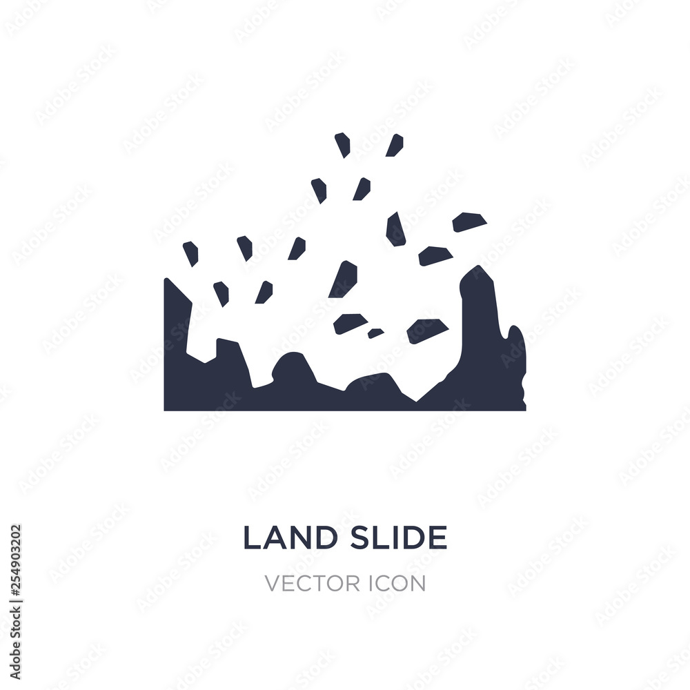 Poster land slide icon on white background. simple element illustration from maps and flags concept.