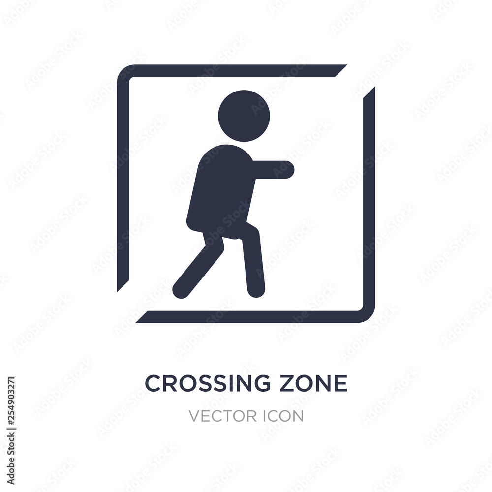 Aufkleber crossing zone icon on white background. simple element illustration from maps and flags concept.