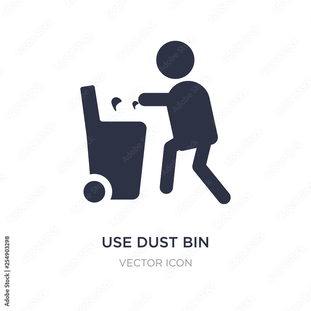 Poster use dust bin icon on white background. simple element illustration from maps and flags concept.