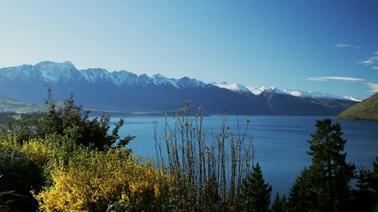 Panoramic view, The remarkables, Lake Wakatipu and Queenstown, South Island, New Zealand