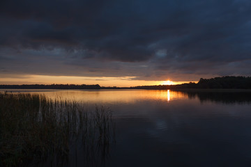 sunrise at a lake in Sweden