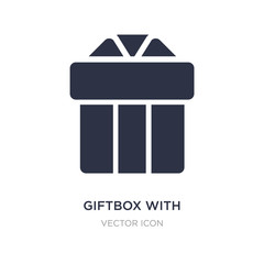 giftbox with ribbon icon on white background. Simple element illustration from Party concept.