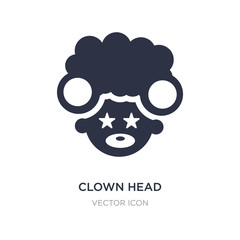 clown head icon on white background. Simple element illustration from Party concept.