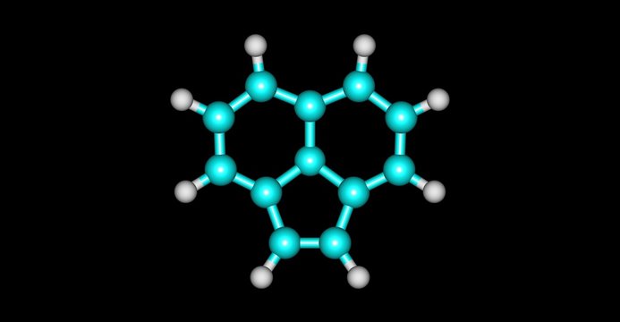 Acenaphthylene molecular structure isolated on black