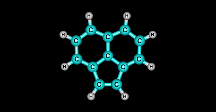 Acenaphthylene molecular structure isolated on black