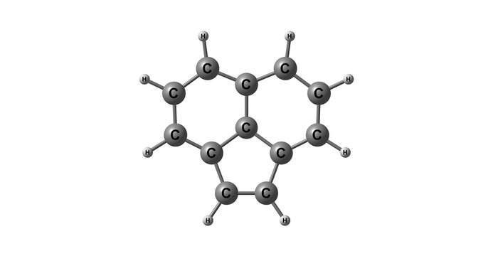 Acenaphthylene molecular structure isolated on white