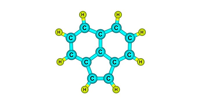 Acenaphthylene molecular structure isolated on white