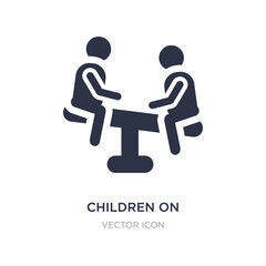 children on teeter totter icon on white background. Simple element illustration from People concept.