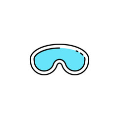 Ski goggles, sport, skiing icon. Element of color sport icon. Premium quality graphic design icon. Signs and symbols collection icon for websites, web design, mobile app
