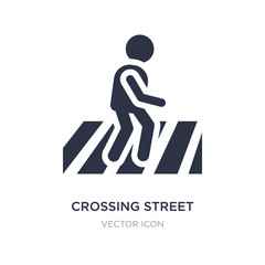 crossing street icon on white background. Simple element illustration from People concept.