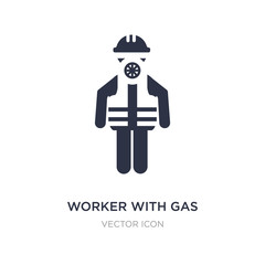 worker with gas mask icon on white background. Simple element illustration from People concept.