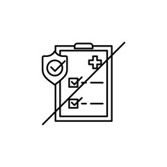 insurance, no medical exam, examination icon. Element of insurance icon. Thin line icon for website design and development, app development. Premium icon