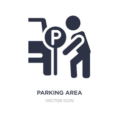 parking area icon on white background. Simple element illustration from People concept.